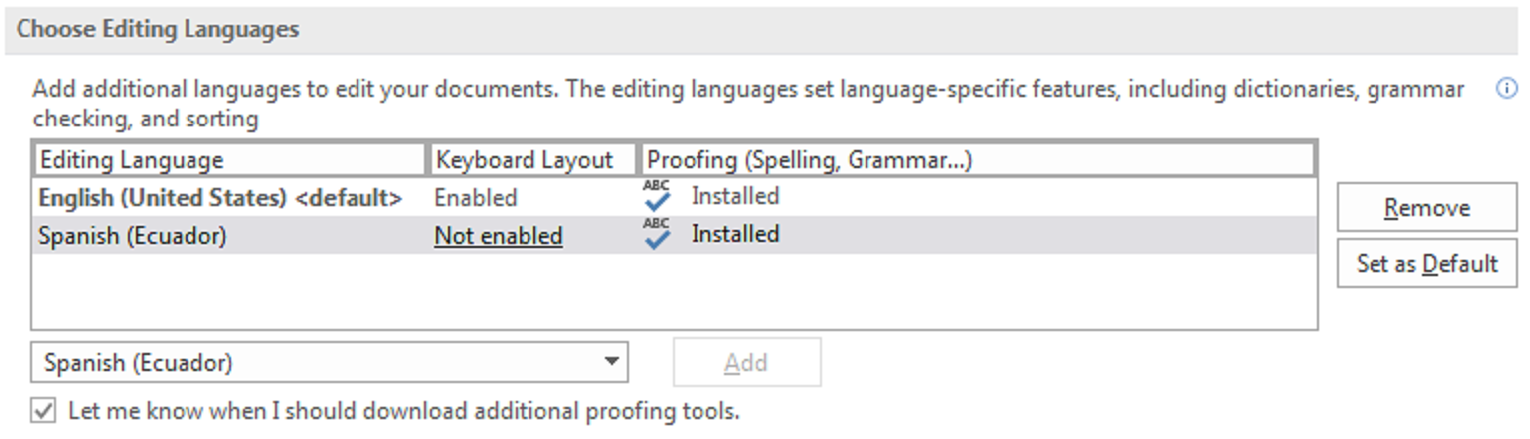 language pack for office mac