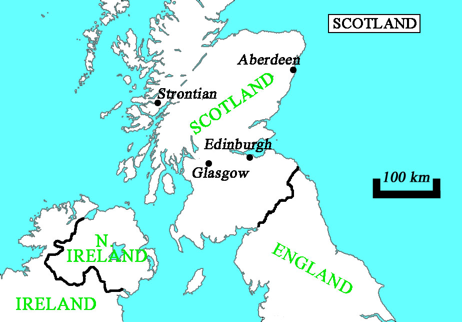 Карта шотландии с городами